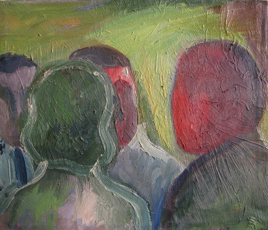 Наталья Жилина Коллеги 1969, холст, масло, 58х40 см